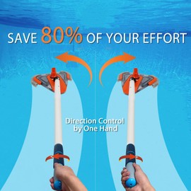 TidyMister Pool Vacuum Head with Side Brush,Universal Steering Handle & Universal Rotatable Hose Adapter,Swimming Weighted Pool Brush Vac (Safe for Vinyl Liner Pool) for Inground & Above Ground Pools