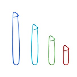 Stitch Holder, 4 Pcs Aluminum Crochet Knitting Needle Stitch Holder Set, Stitch Holder Knitting Colorful Safety Pins for DIY Knitting Needle