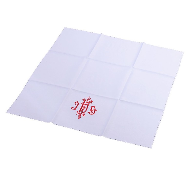 Blessume Church Altar Cover Square IHS Embroidery Cloth Corporal