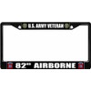 U.S. Army Veteran 82nd Airborne Black License Plate Frame