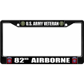 U.S. Army Veteran 82nd Airborne Black License Plate Frame