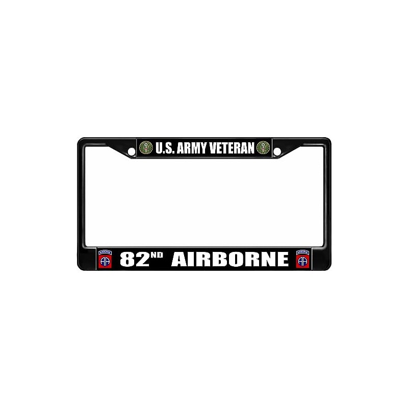U.S. Army Veteran 82nd Airborne Black License Plate Frame