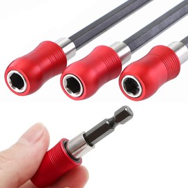Saipor 3pcs 60/150/300mm Length Bit Holder Extension Hex Shaft Extension Bit 6.35mm Extension Bar Drill Socket Extension Driver for Electric Tools