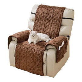 Timrliy Recliner Cover for Lazy Boy Recliner Chair Covers,23Inches Washable Quilted Recliner Chair Covers with Side Pockets,Coffee Furniture Protector for Pets/Kids