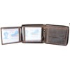 Men's Genuine Leather Metal Zip-Around RFID Genuine Leather Wallet with