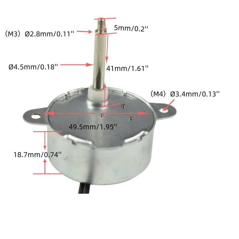 CHANCS TYC40 12 V AC 5 RPM Shaft 35 mm