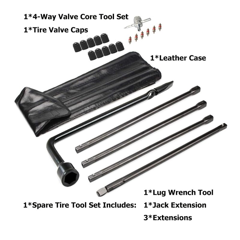 Dr.Roc Spare Tire Tool Kit with Wheel Lug Wrench Spare