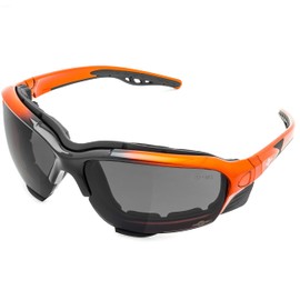 ToolFreak Recka Safety Glasses and Goggles Combo with Foam Padding, Rated to ANSI z87.1-2015, Accessories Included (Smoke Tinted Lens)