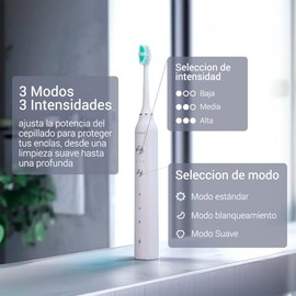 OSOJI Cepillo Dental Eléctrico T100 con Cabezal Redondo y Mango Ergonómico – Cepillo Super Sónico con 3 Funciones - Blanqueamiento, Limpieza Profunda y Limpieza para Encías Sensibles.