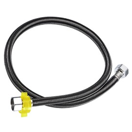 uxcell Faucet Supply Line Connector, G1/2 Female x G1/2 Female 31 Inch Long Braided 304 Stainless Steel Water Supply Hose, Black