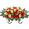 QSBOFOST Artificial Cemetery Flowers for Grave,Headstone Flower Saddle for Tombstone