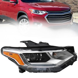 LEAVAN HID Headlight Assembly Fit For 2018 2019 2020 2021 Chevy Traverse Head lamps LED DRL Projector OE Style Factory Front Light Xenon Headlamp (Passenger Side)
