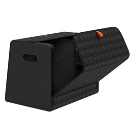 XDV Trunk Organizers, Car Organizers, Storage Solutions, and Car Storage Organizers for SUVs, Sedans, Back Seats, and Luxury Vehicles with Lid, Leather, Small, Large (Black, M)