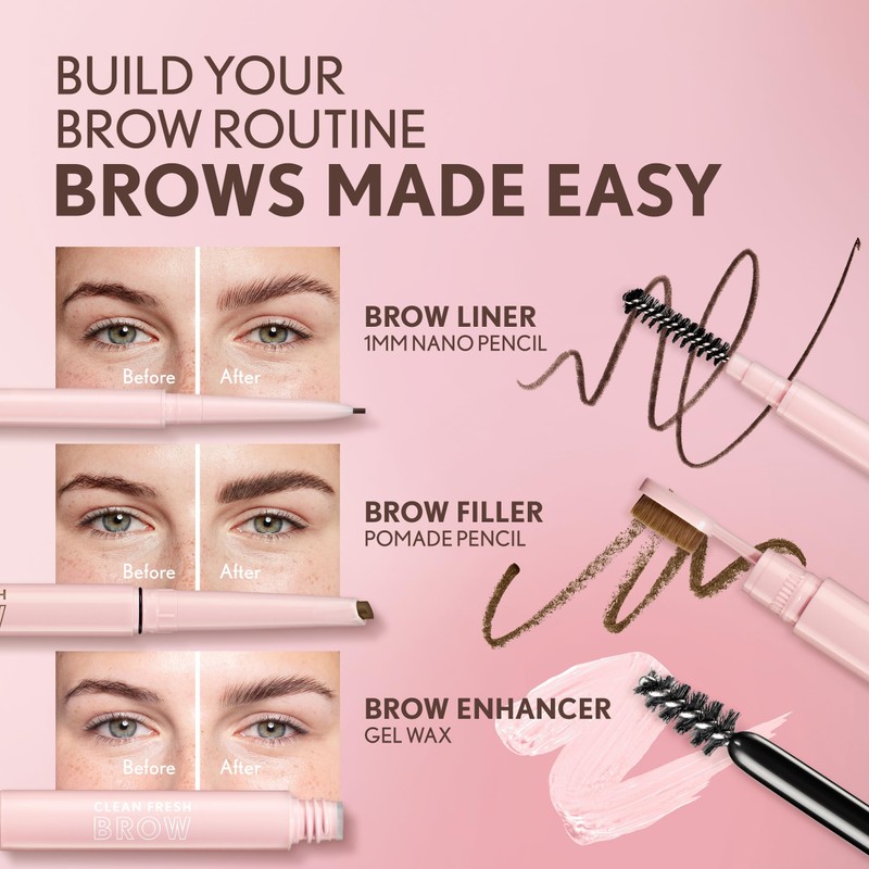 Covergirl Clean Fresh Brow Nano, 500 Medium Brown, Eyebrow Pencil,