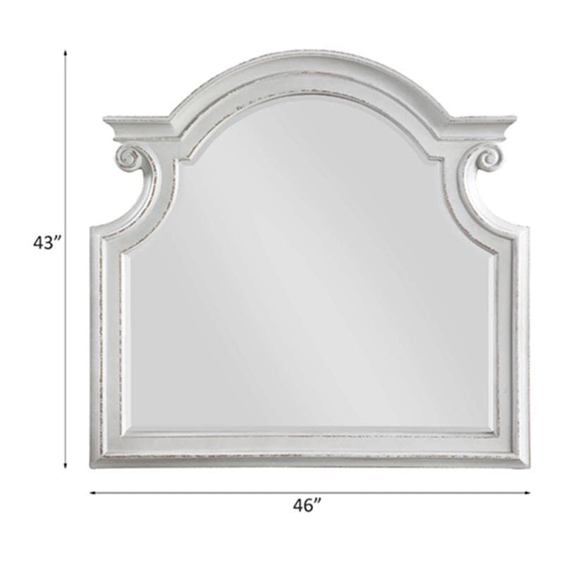 Acme Florian Wooden Arched Frame Mirror with Beveled Edge in