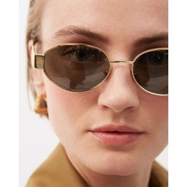 Vintage Oval Sunglasses for Women Trendy Metal Frame Retro Sun Glasses UV400 Protection（C3+C5）