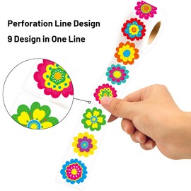 500Pcs Flower Stickers Summer Flowers Roll Sticker for Envelopes Cards Party Supply Decoration