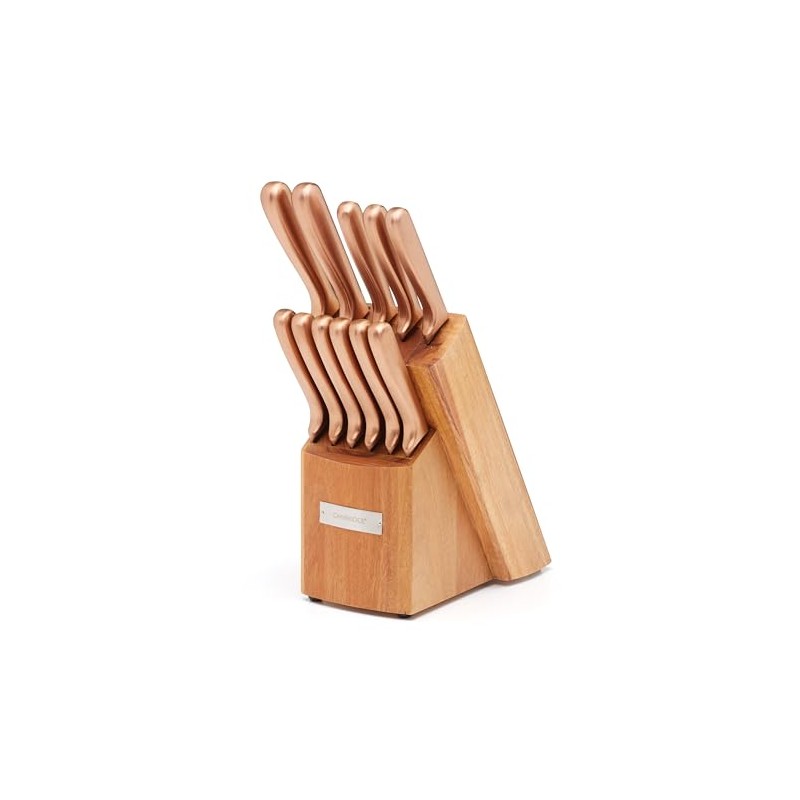 Cambridge Silversmiths Rame Cutlery Set with Block, 12-Piece Set