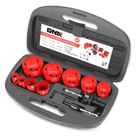 DNA MOTORING 13pc Bi-Metal Cutter Hole Saw Set Hole Saw Kit for Thin Metal, Wood, Steel, Plate, Hole Saw Drilling Kit, W/Case, TOOLS-00543