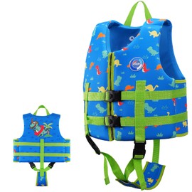 OSHYLE Swim Vest for Kids Toddler Floaties Vest with Safety Strap Buoyancy Aid (WB-TRX, M(3-6))