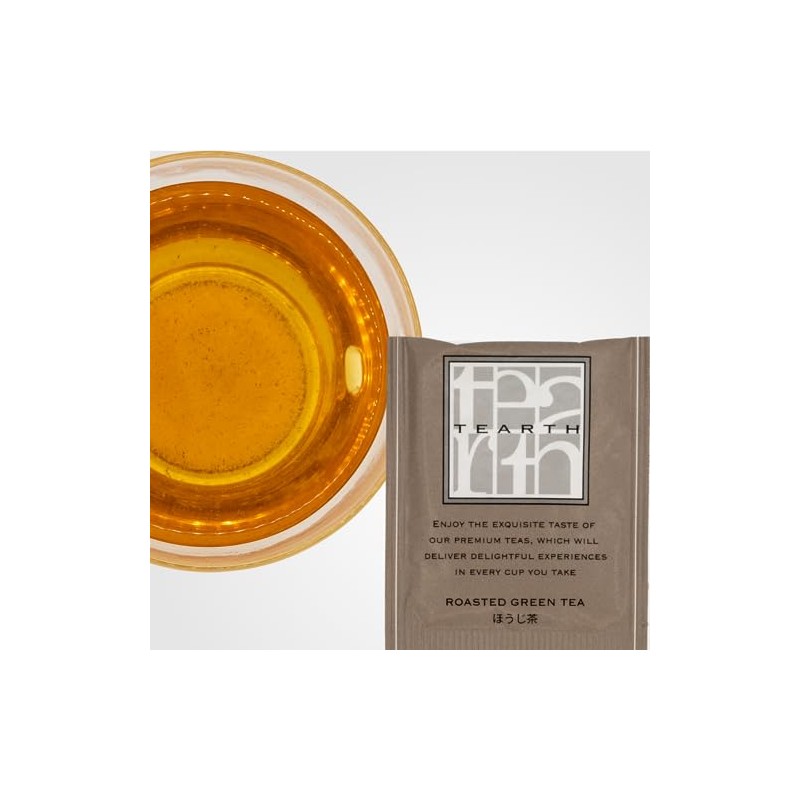TEARTH Japanese Tea Hojicha Tea Bags, Individually Packaged 25 Bags