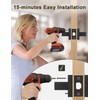 Tinewa 6 Pack Square Black Door Handles Interior, No Lock