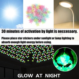 100pcs Glow in The Dark Star Stickers 3D Luminous Star Wall Stickers for Ceiling Walls Kids Baby Girl Boy Bedroom Living Room Decoration