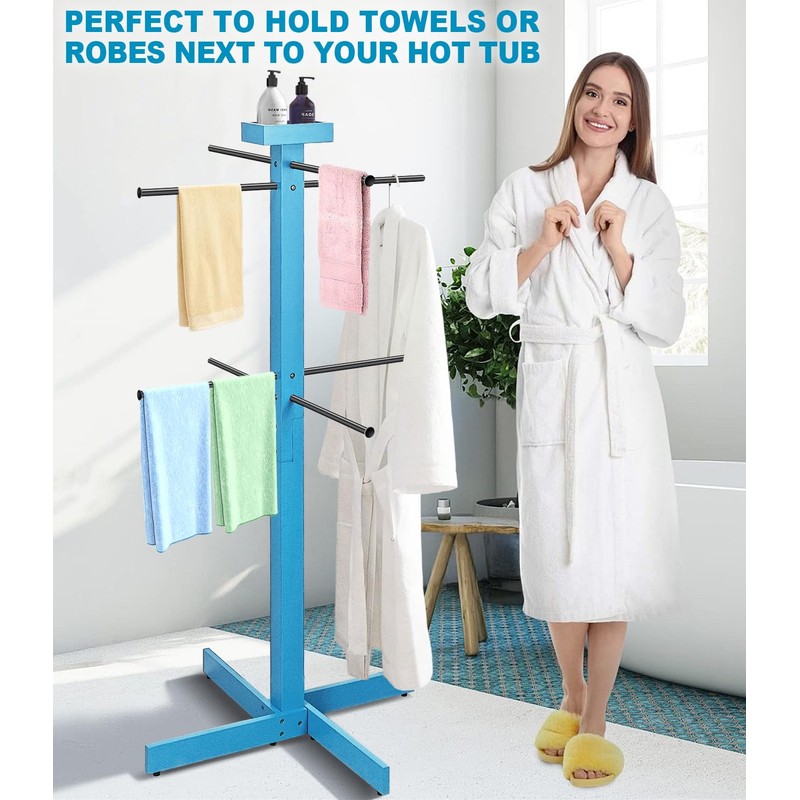 Usluole Pool Towel Rack Outdoor for Spa,Beach,Hot Tub, 4 Adjustable