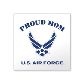 CafePress Proud US Air Force Mom Square Sticker 3 X 3 Square Bumper Sticker Car Decal