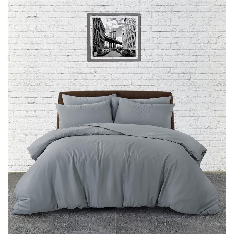 Bronwen Mathews Grey Single Duvet Set - Soft & Breathable