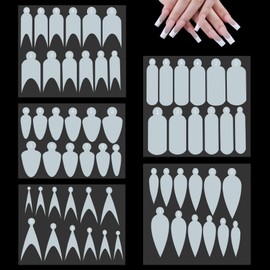 Vnjaoi 60 PCS Silicone French Manicure Stickers for Nail Mold,Dual Nail Forms Mould Sticker,Gel Extension Quick Building