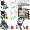 Wheelchair Organizer Storage Bag, Double Sided Armrest Bag with Cup