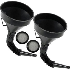 Gift2u 2pcs Wide Mouth Oil Funnel, Plastic Automotive Flexible Funnel with Filter, Handle Design Easy to Use for Cars and Motorcycles Fueling