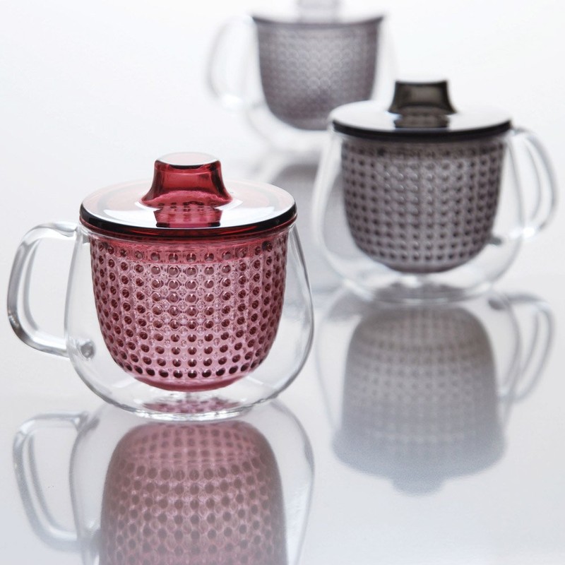 KINTO (キントー) UNITEA ユニマグ 350ml ワインレッド 耐熱ガラス 22914