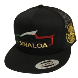 Capsnmore Sinaloa Truck 2 Logos Hat Logo Federal Black Mesh Snapback