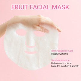 Erinde 28 Pack Fruit Face Mask Set, Sheet Hydrating Korean Bulk Facial Mask for All Skin Types, Natural Fruit Extract Skincare, Birthday Party Spa Supplies Gifts for Teens Girls Women