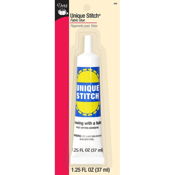 Dritz 398 Unique Stitch Stitchless Sewing Liquid Adhesive, Clear, 1.25-Fluid Ounce