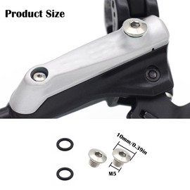 Pack of 2 Bicycle Bleed Screw O-Ring Oil Cap Screw for Split Bicycle Body TC4 Titanium Alloy M5 x 10 mm Screws Compatible with Shimano XT SLX Zee Deore LX (Silver)