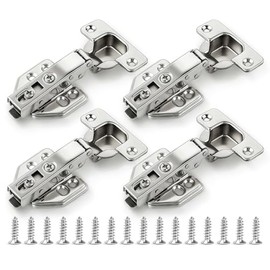 Bisagras para gabinete de cierre suave de cocina, accesorios de hardware para gabinetes, armarios y estanterías, bisagras de puerta lenta hidráulicas silenciosas, 4 piezas, plateado