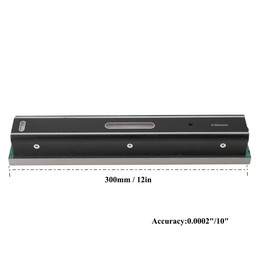 YILIKISS 12 Inch Master Precision Level with Wooden Box, Accuracy 0.0002/10,Strip Level for Checking the Work of Machinists Toolmakers, 300mm Professional Master Precision Level in Fitted Box