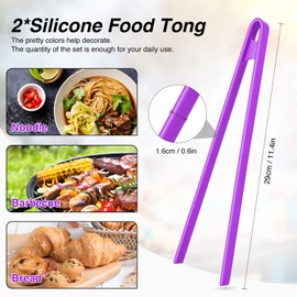 2 Pieces Silicone Trivet Tongs 11.8 Inch for Cooking Silicone Tongs Non-Stick Silicone Food Tongs Kitchen Utensils Heat Resistant BBQ Grilling Tongs for Pan Fried Steak and Toaster(Green, Purple)
