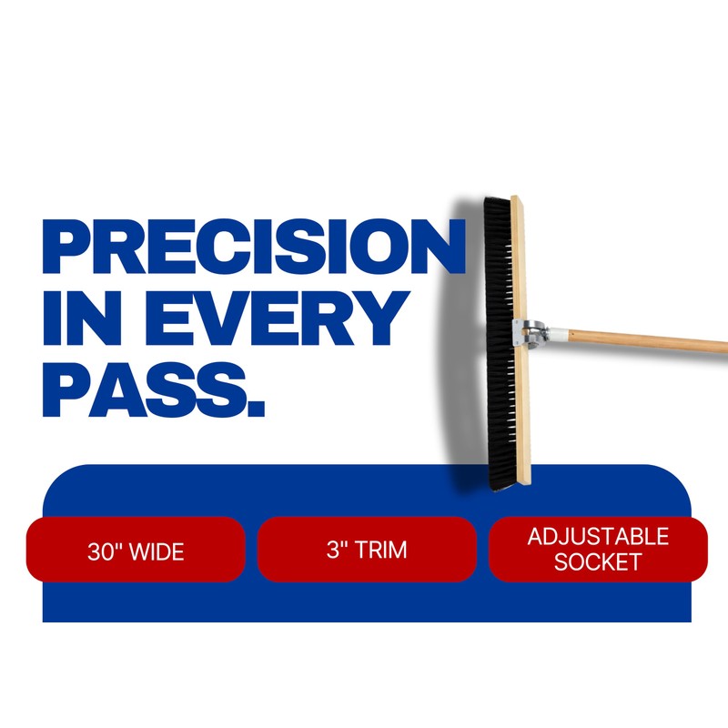 Bon 82-471 Concrete Finish Brush 30" Black Styrene Bristles with