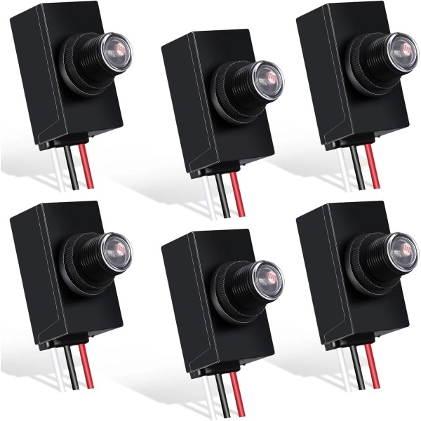 6 Packs Dusk to Dawn Sensor for Outdoor Lighting 100-277V