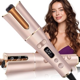 Automatic Curling Iron,Auto Hair Curler with LCD Display 4 Temps & 3 Timer,Rotating Curling Iron 1" Large Slot Dual Voltage Hair Curler,Auto Shut-Off Fast Heating Spin Iron for Hair Styling