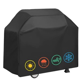 PIQIUQIU Barbecue Cover Weatherproof 210D Oxford Fabric Durable Waterproof Grill Cover Grill Tarpaulin Tear-Resistant UV-Resistant (145 x 61 x 117 cm)
