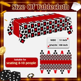Hosuly 3 Pcs Casino Theme Party Decorations Poker Tablecloth Poker Plastic Disposable Table Cover Casino Theme Tablecloth for Game Birthday Playing Card Party Picnic Supplies, 51 x 108 Inch (Plaid)
