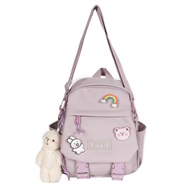 GGOOB Cute Mini Backpacks with Accessories Aesthetic Mini Backpack for Teens Kawaii Small Backpack (Purple,With-Accessories)