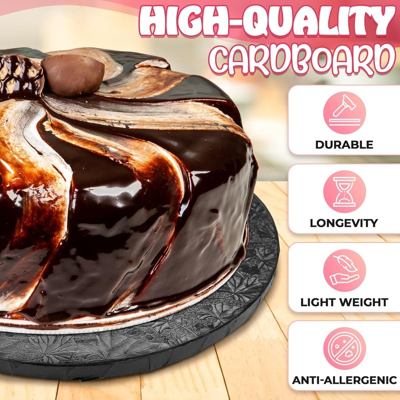 12 Inch Cake Drum - Black Round 12 Inch Cake