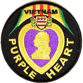 VIETNAM PURPLE HEART VETERAN Embroidered 3" Patch Biker Tactical Military Emblem