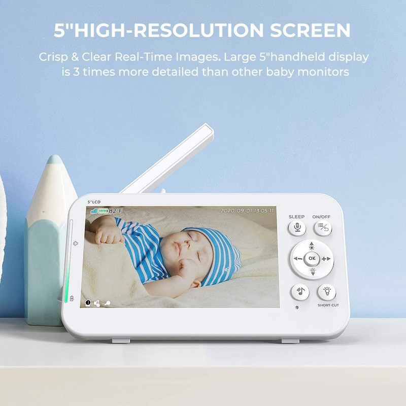 5in Wireless Baby Monitor Two Way Speaking Night Vision HD